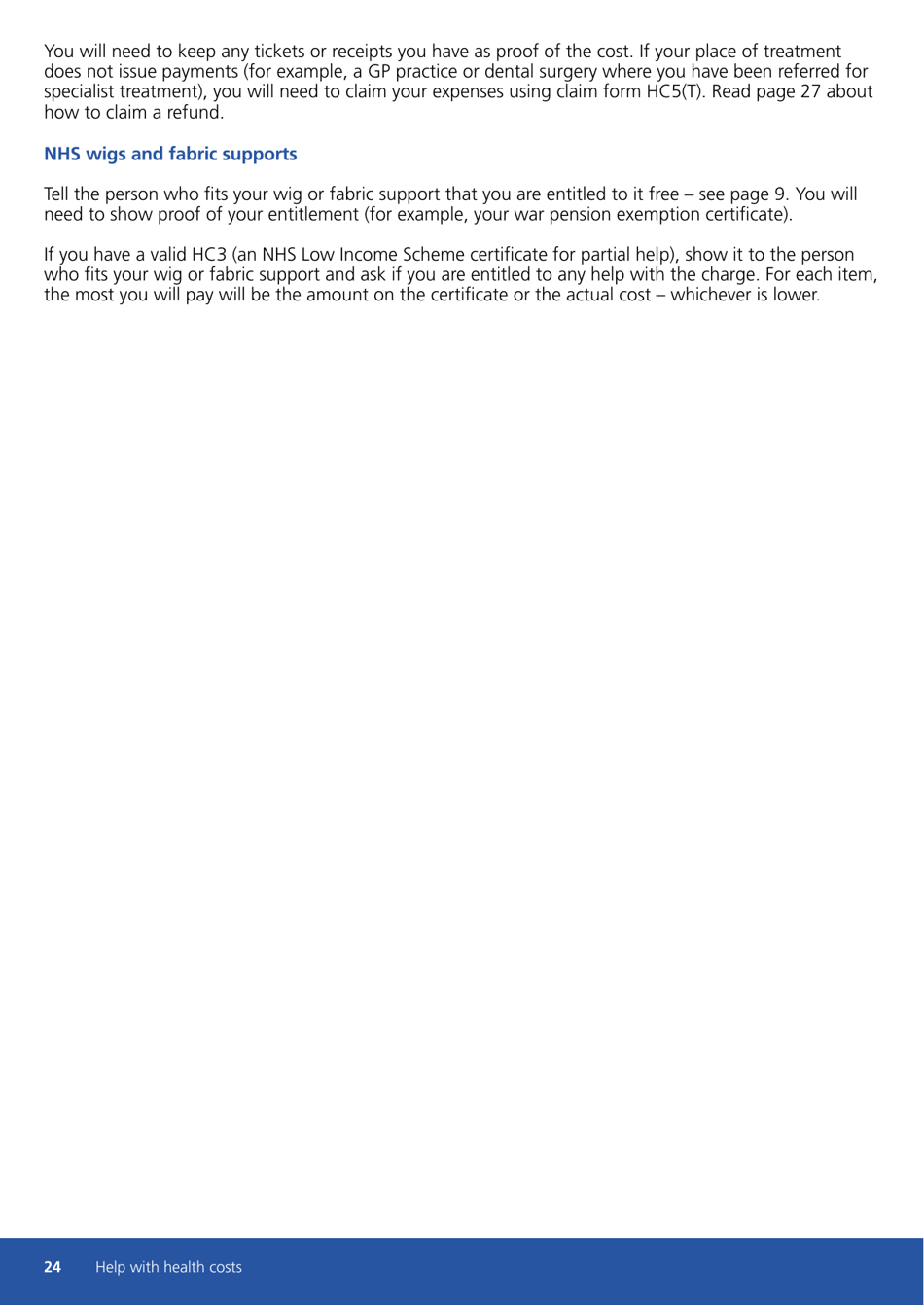 Form HC11 Help With Health Costs - United Kingdom, Page 24