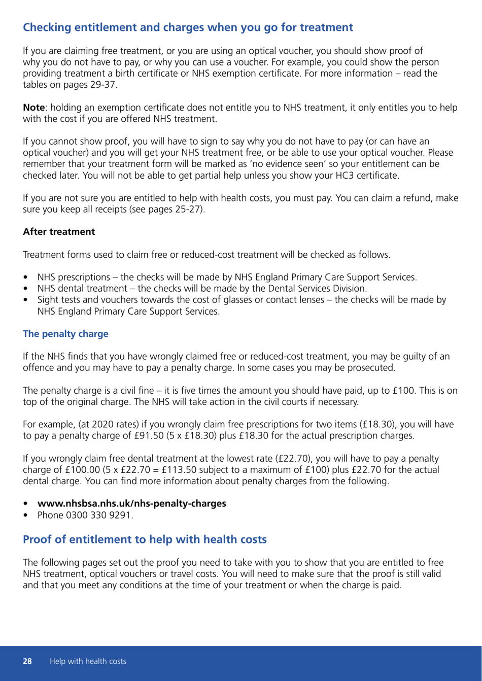 Form HC11 Help With Health Costs - United Kingdom, Page 28