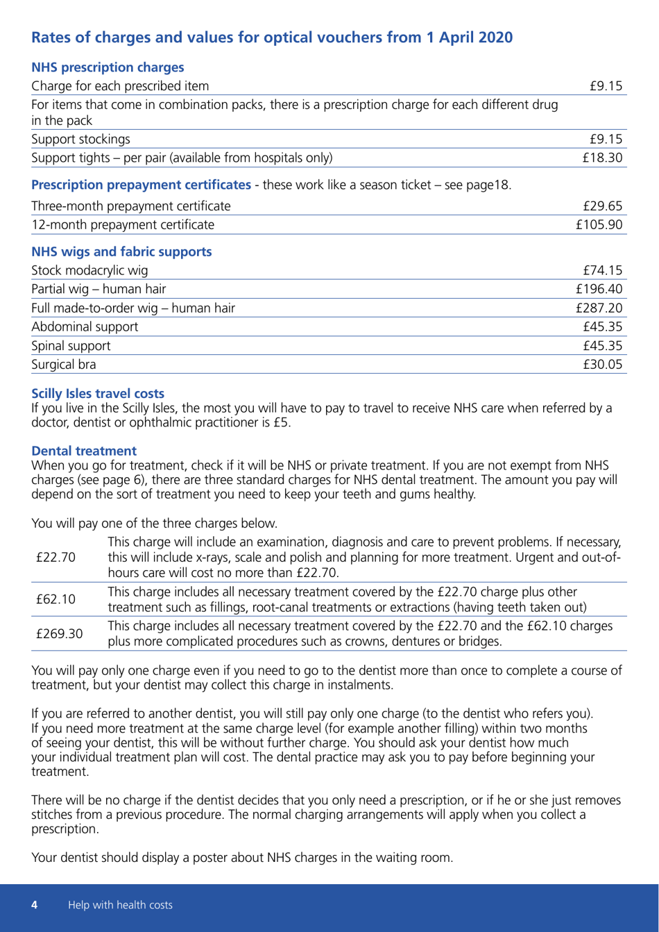 Form HC11 Help With Health Costs - United Kingdom, Page 4