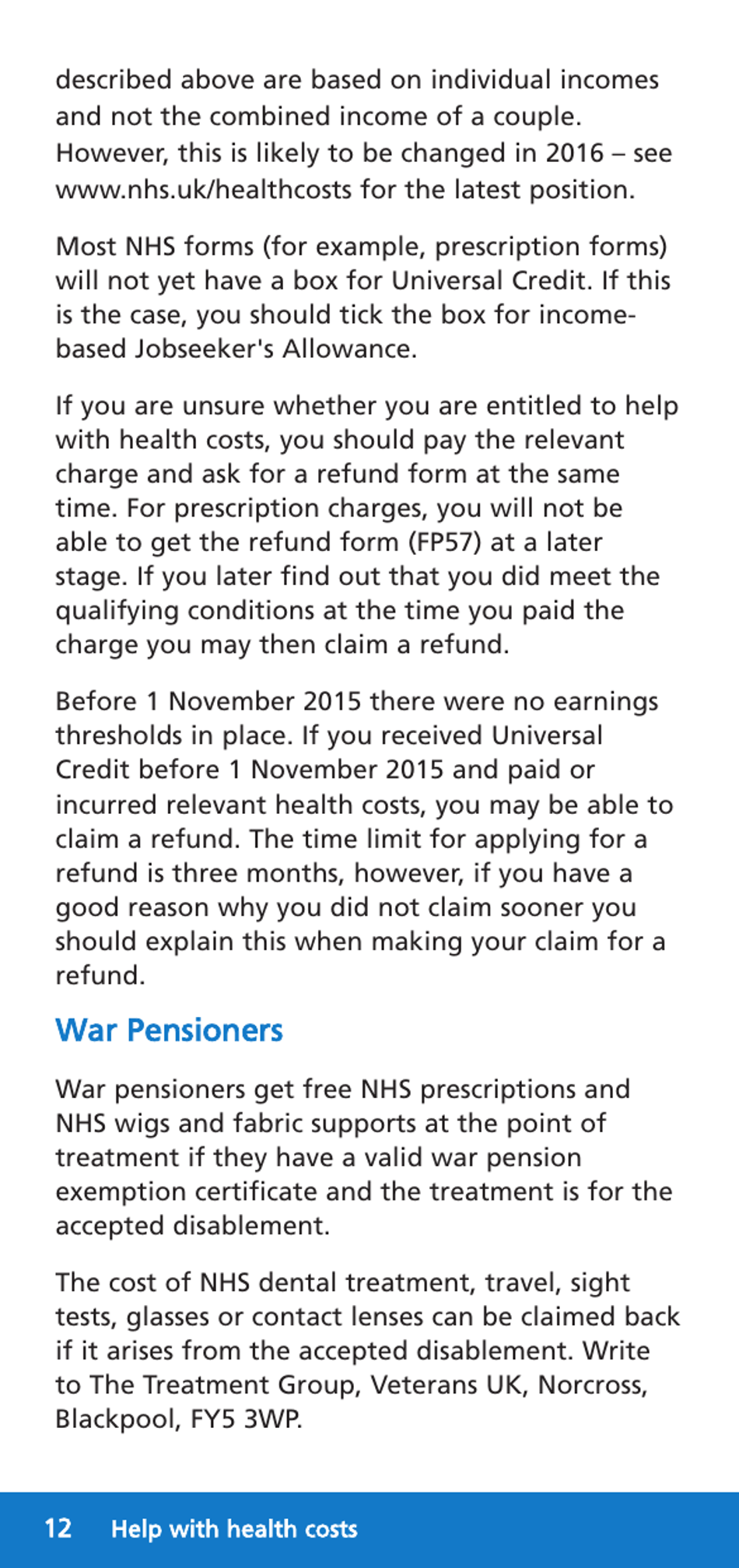 Form HC12 Help With Health Costs - United Kingdom, Page 12