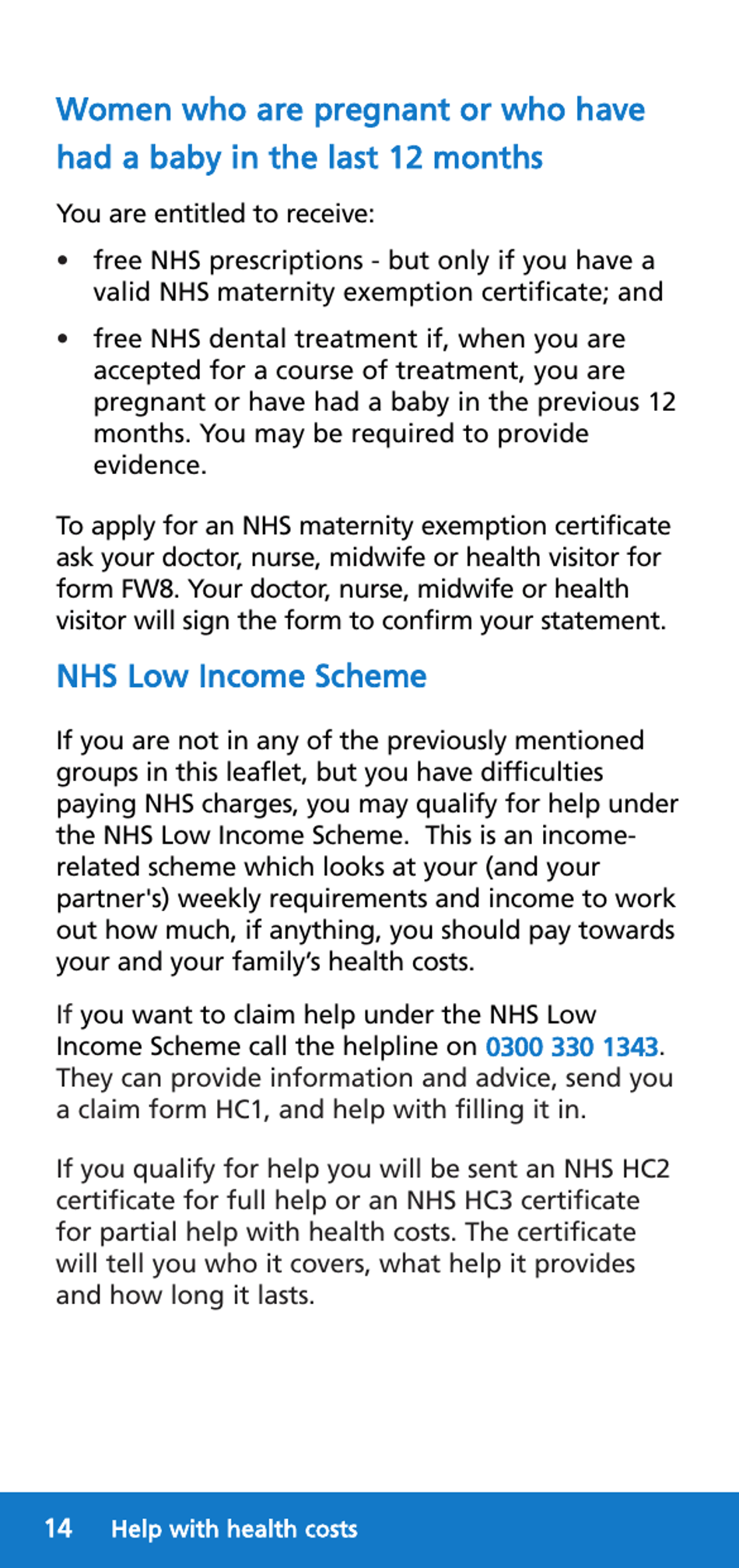Form HC12 Help With Health Costs - United Kingdom, Page 14