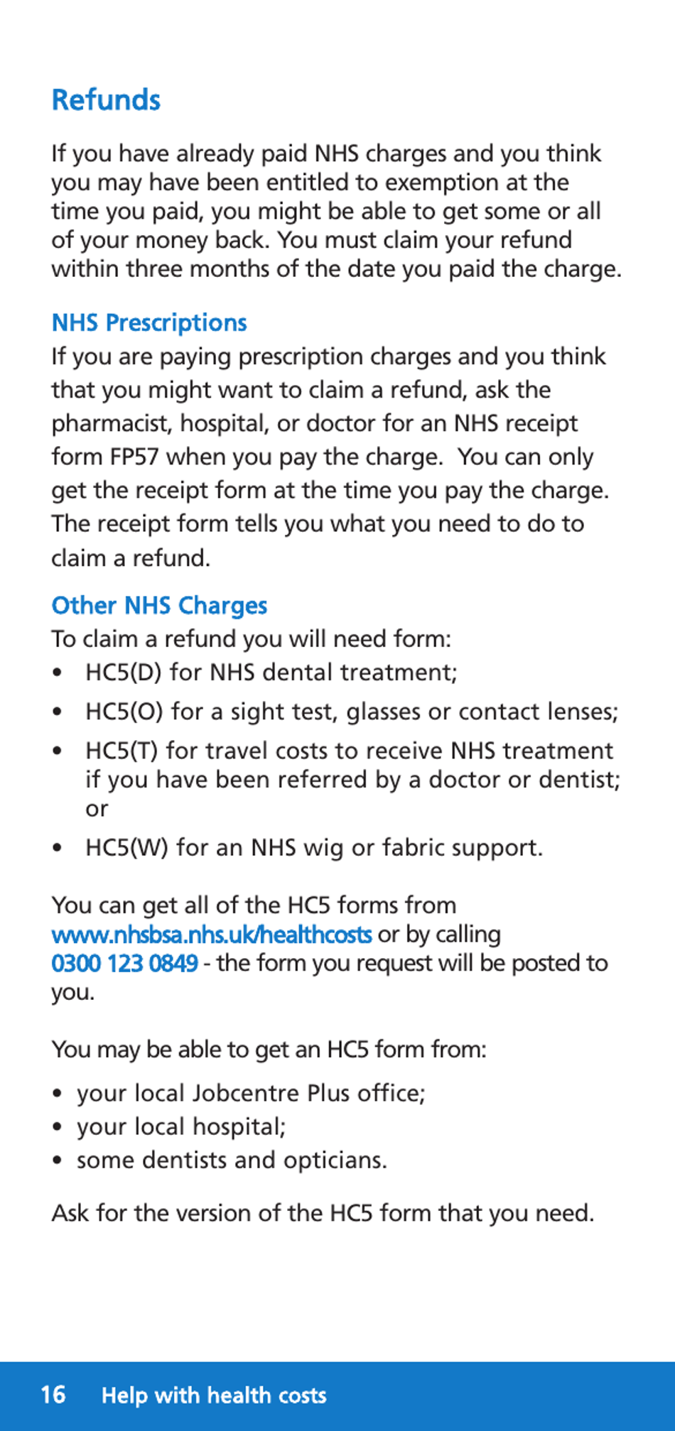 Form HC12 Help With Health Costs - United Kingdom, Page 16
