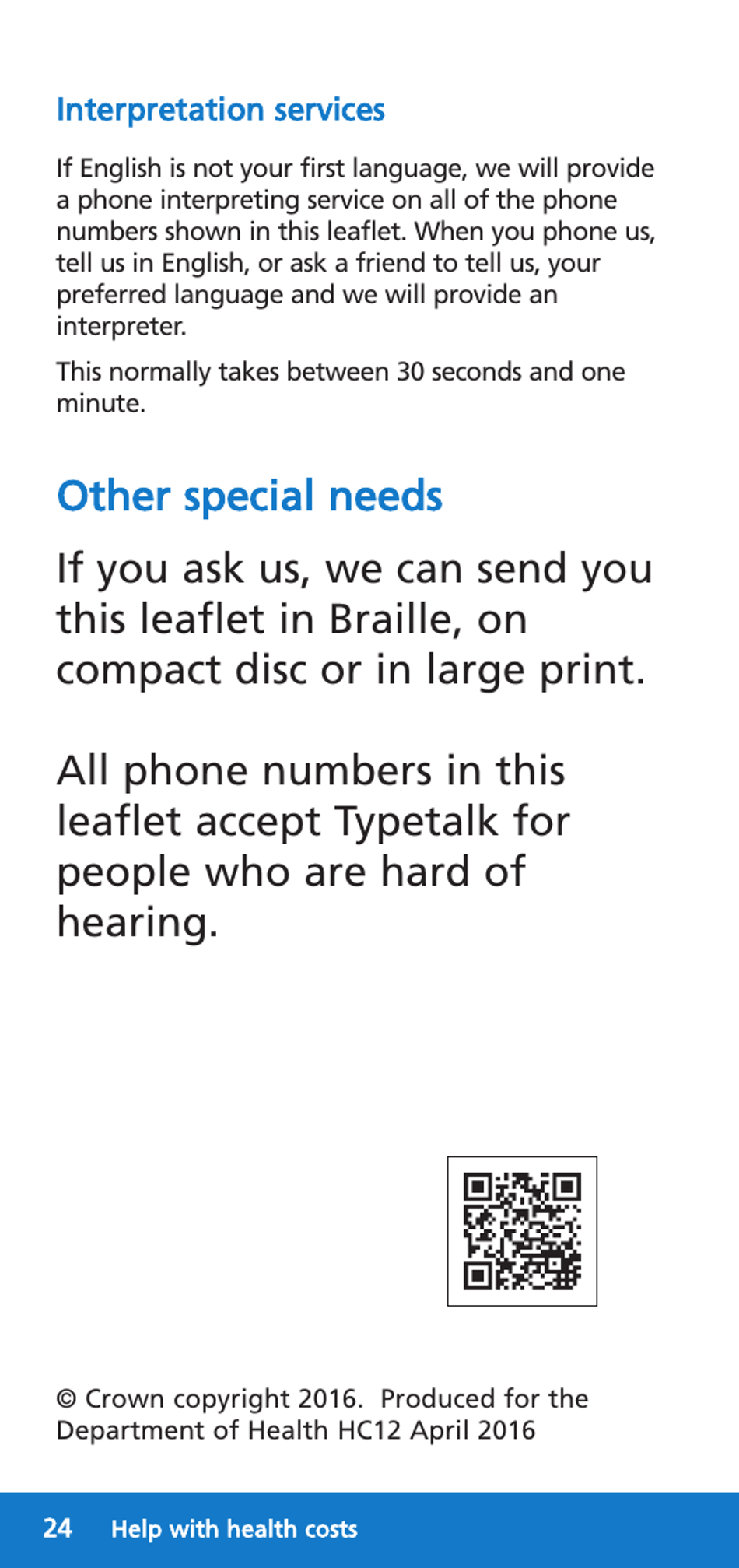Form HC12 Help With Health Costs - United Kingdom, Page 24
