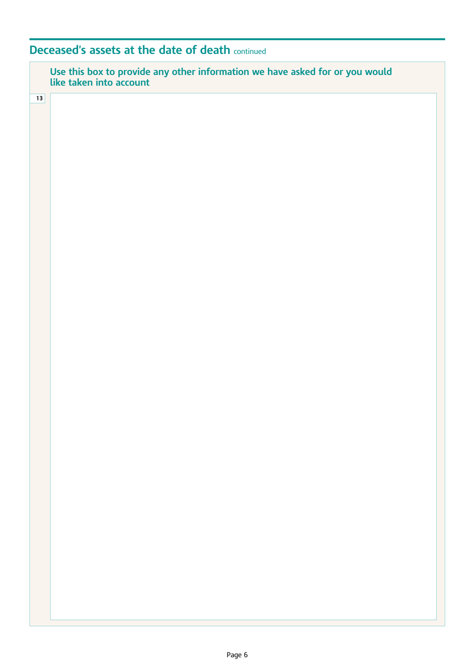 Form IHT205 Return of Estate Information - United Kingdom, Page 6