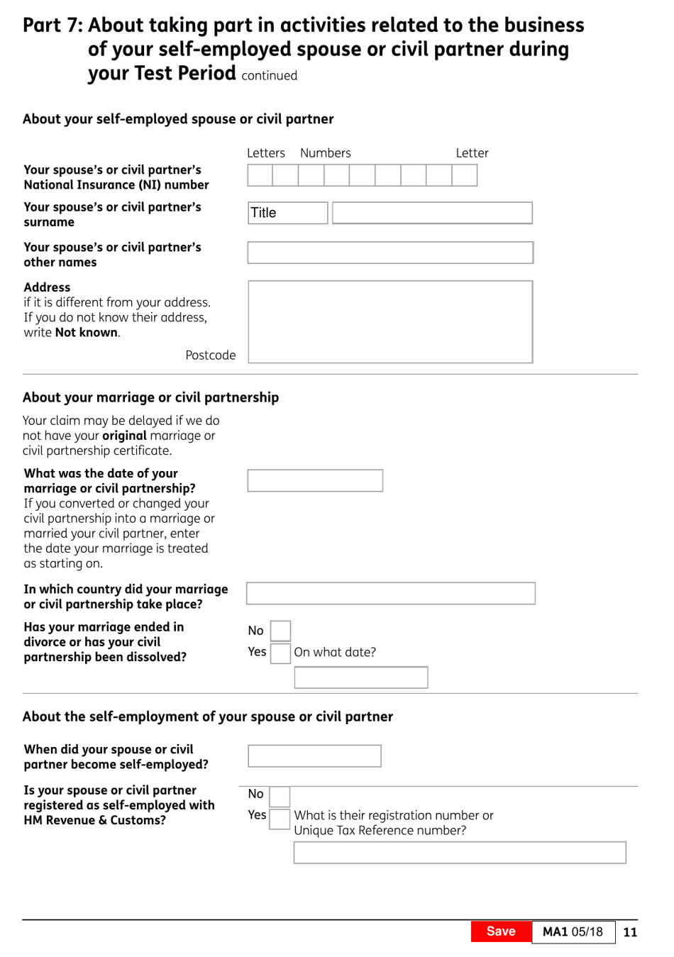 Form MA1 Maternity Allowance - United Kingdom, Page 12