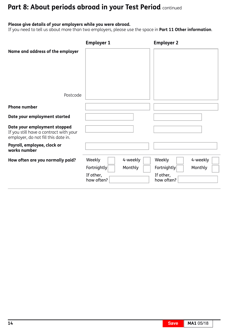 Form MA1 Maternity Allowance - United Kingdom, Page 15