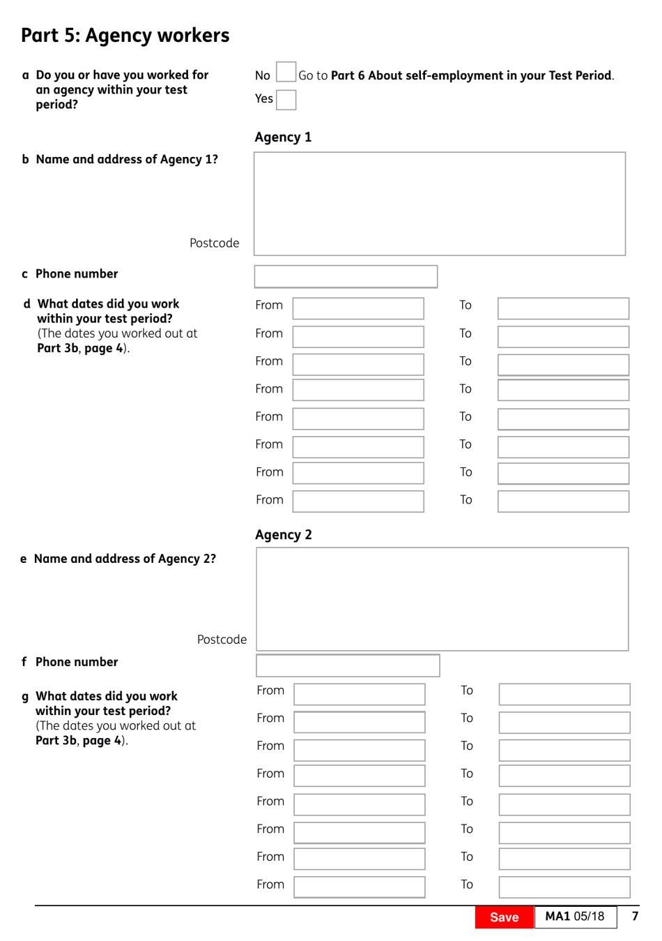 Form MA1 Maternity Allowance - United Kingdom, Page 8