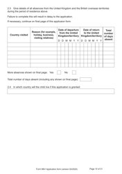 Form MN1 Application for Registration of a Child Under 18 as a British Citizen - United Kingdom, Page 10