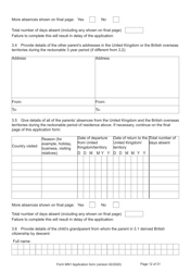 Form MN1 Application for Registration of a Child Under 18 as a British Citizen - United Kingdom, Page 12