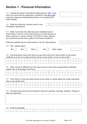 Form MN1 Application for Registration of a Child Under 18 as a British Citizen - United Kingdom, Page 3
