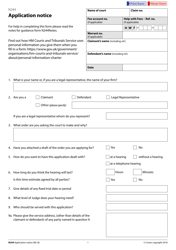 Form N244 Application Notice - United Kingdom