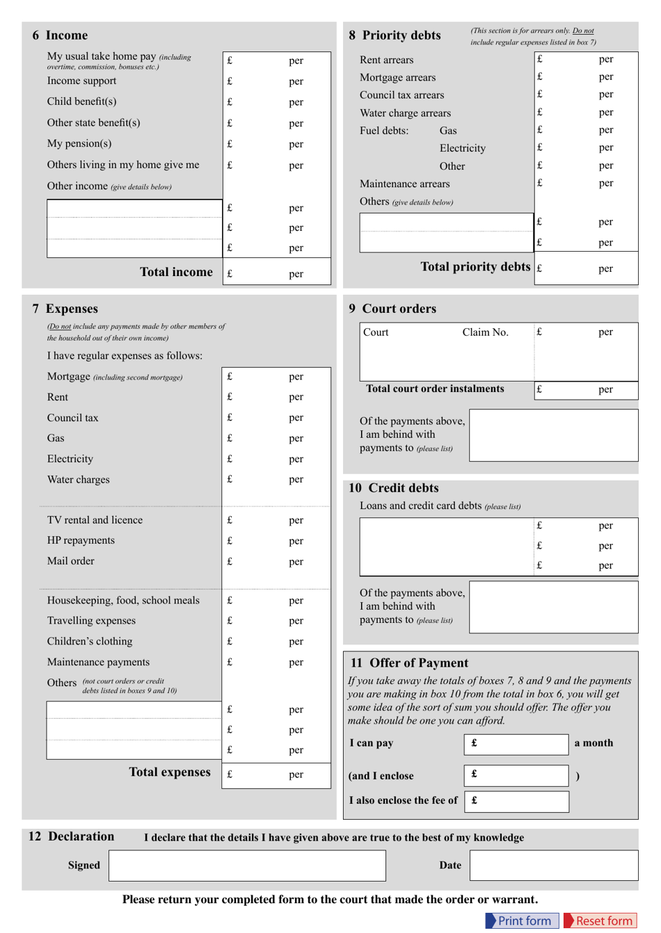 Form N245 Application for Suspension of a Warrant and / or Variation of an Order - United Kingdom, Page 2