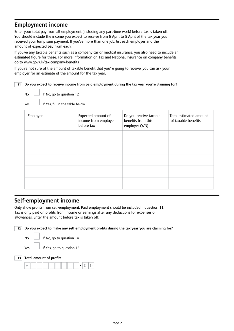 Form P53 Claiming Back Tax Paid on a Lump Sum - United Kingdom, Page 2