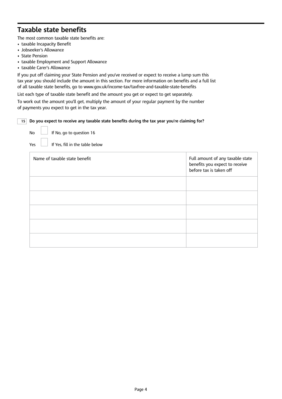 Form P53 Claiming Back Tax Paid on a Lump Sum - United Kingdom, Page 4