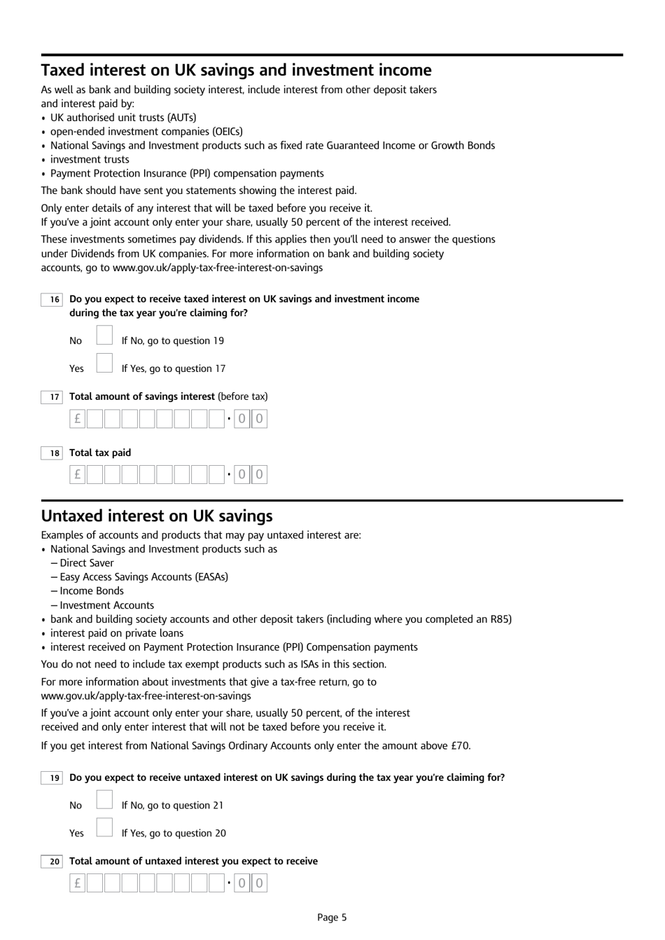 Form P53 Claiming Back Tax Paid on a Lump Sum - United Kingdom, Page 5