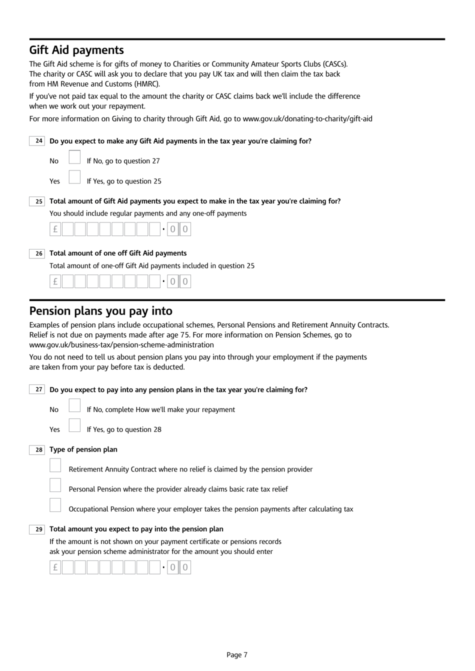 Form P53 Claiming Back Tax Paid on a Lump Sum - United Kingdom, Page 7