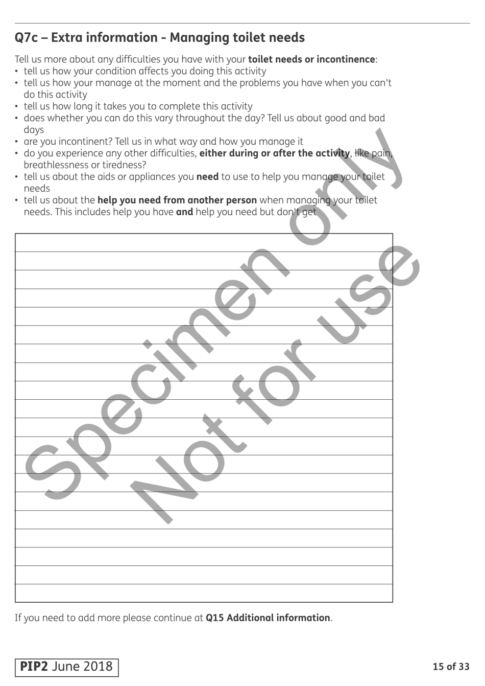 Form PIP2 Personal Independence Payment - United Kingdom, Page 15