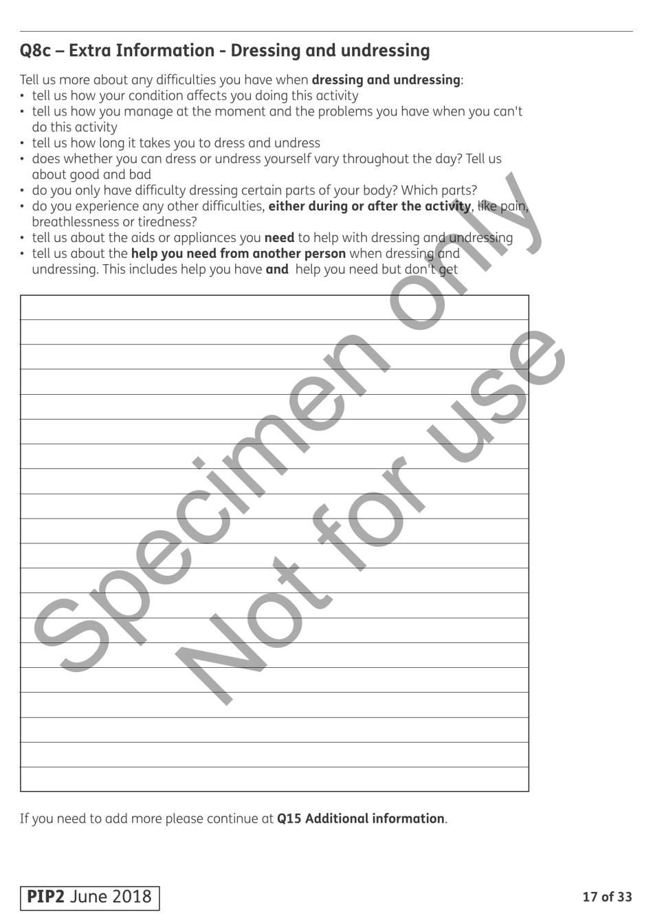 Form PIP2 Personal Independence Payment - United Kingdom, Page 17