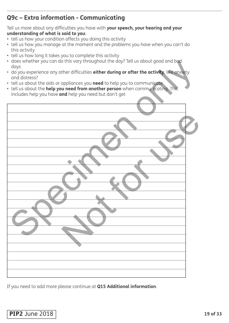 Form PIP2 Personal Independence Payment - United Kingdom, Page 19