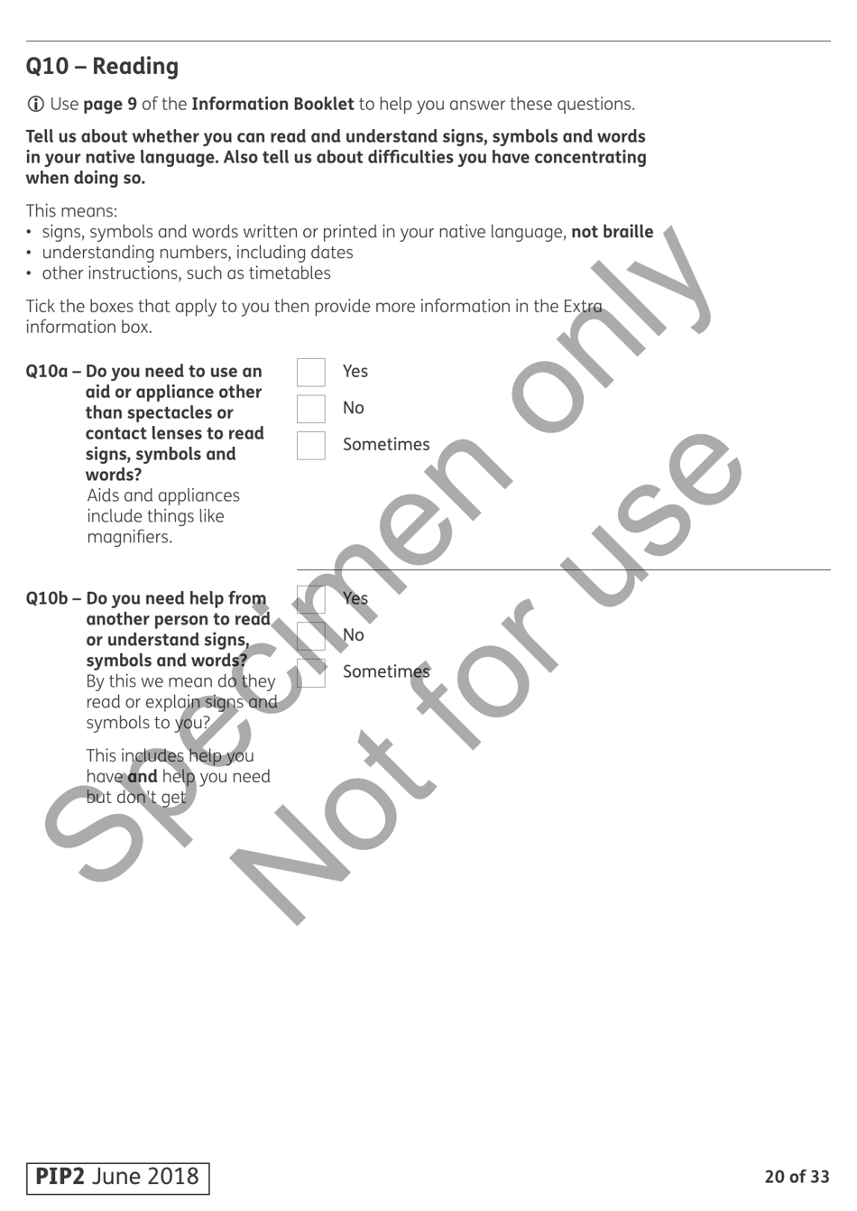 Form PIP2 Personal Independence Payment - United Kingdom, Page 20