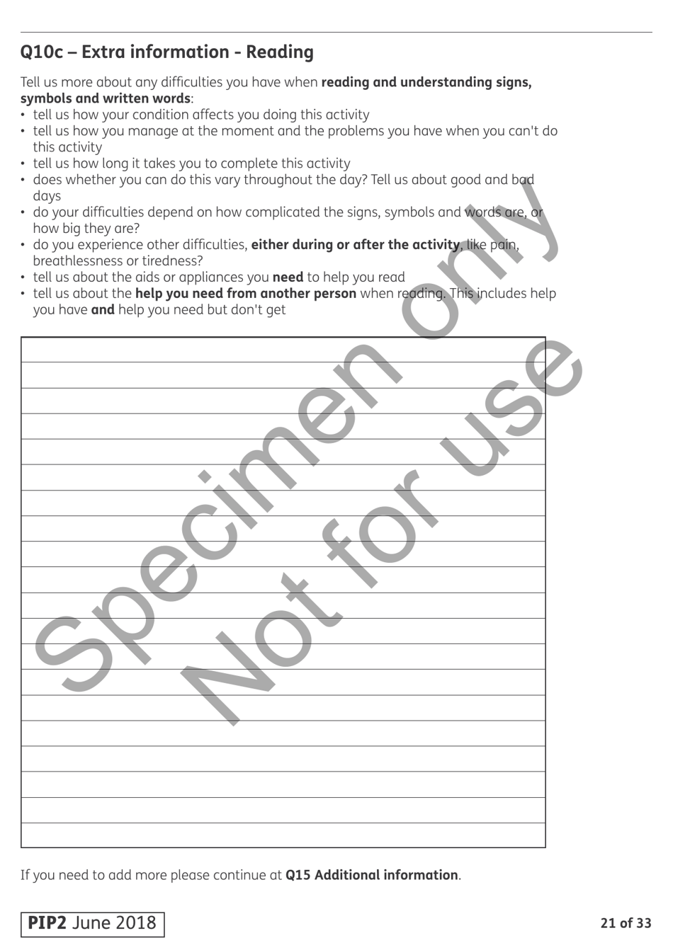 Form PIP2 Personal Independence Payment - United Kingdom, Page 21