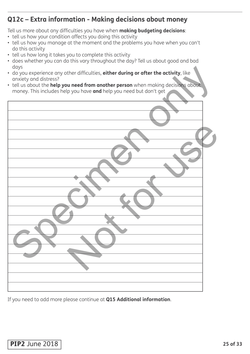 Form PIP2 Personal Independence Payment - United Kingdom, Page 25