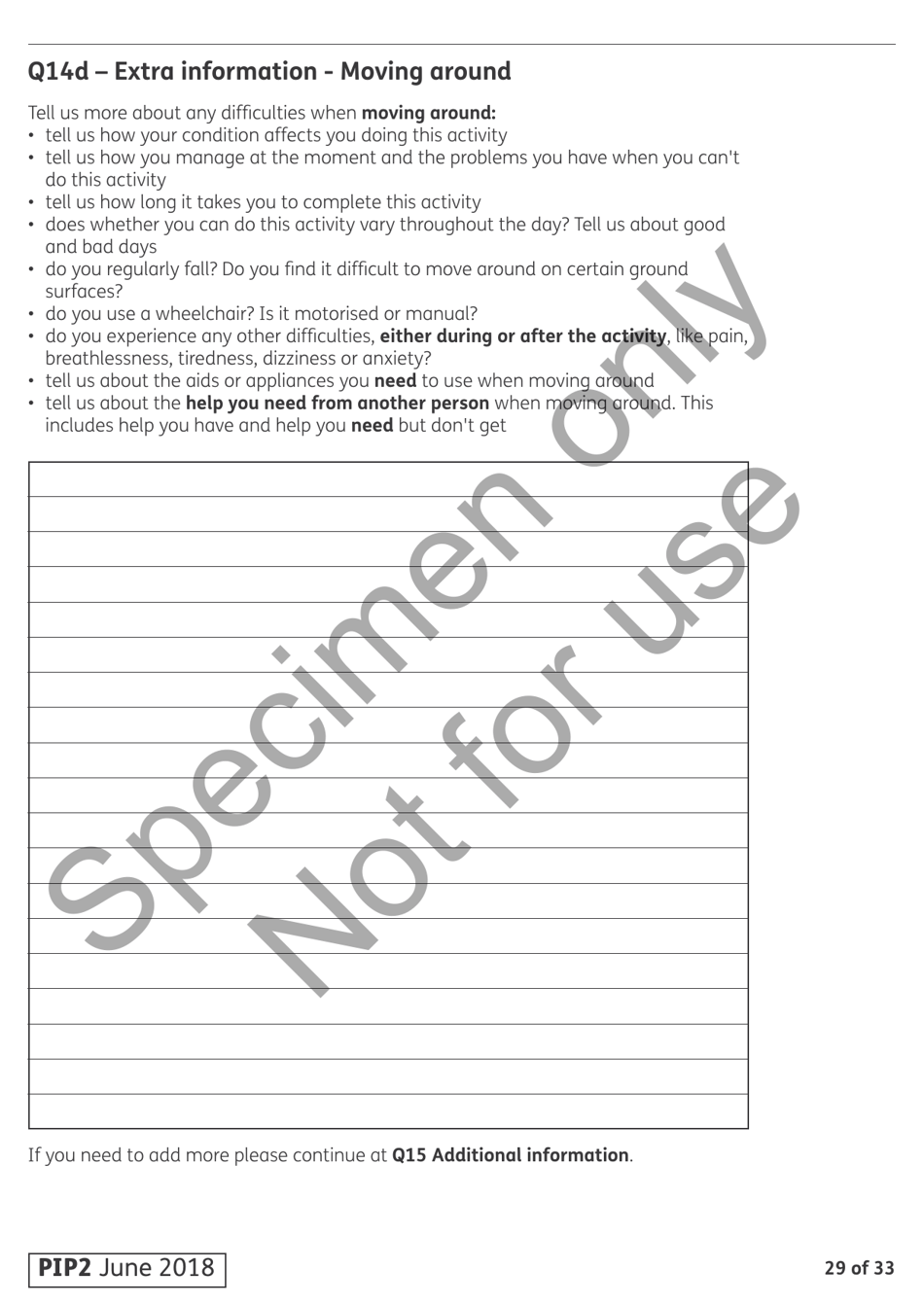 Form PIP2 Personal Independence Payment - United Kingdom, Page 29