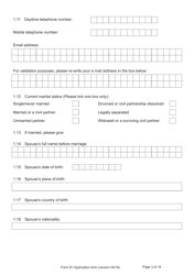 Form S1 Application for Registration as a British Citizen, a British Overseas Territories Citizen, or a British Overseas Citizen - United Kingdom, Page 3