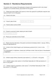 Form S1 Application for Registration as a British Citizen, a British Overseas Territories Citizen, or a British Overseas Citizen - United Kingdom, Page 5