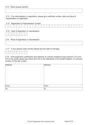 Form S1 Application for Registration as a British Citizen, a British Overseas Territories Citizen, or a British Overseas Citizen - United Kingdom, Page 6