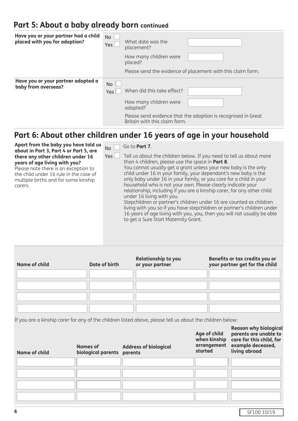 Form SF100 - Fill Out, Sign Online and Download Fillable PDF, United ...