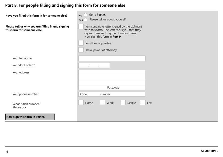 Form SF500 Budgeting Loans From the Social Fund - United Kingdom, Page 11