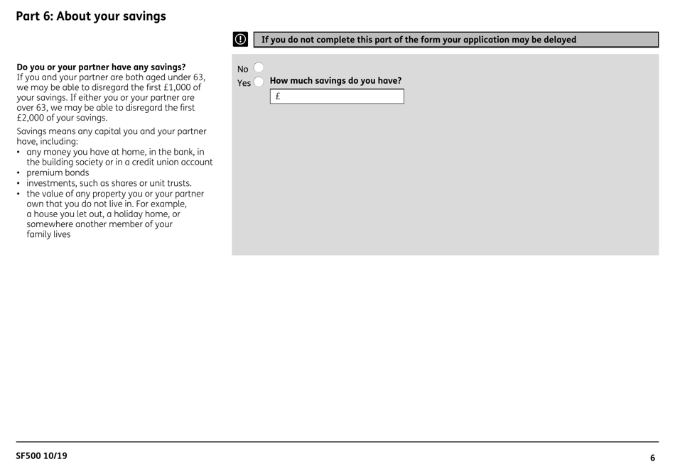 Form SF500 Budgeting Loans From the Social Fund - United Kingdom, Page 8