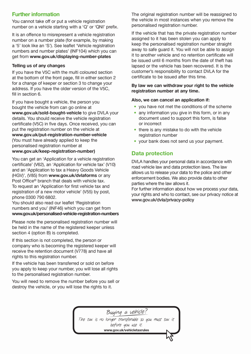 Form V317 Application to Keep a Vehicle Registration Number and Put It on Another Vehicle - United Kingdom, Page 4