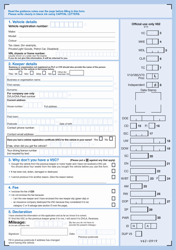 Form V62 Application for a Vehicle Registration Certificate (V5C) - United Kingdom, Page 2