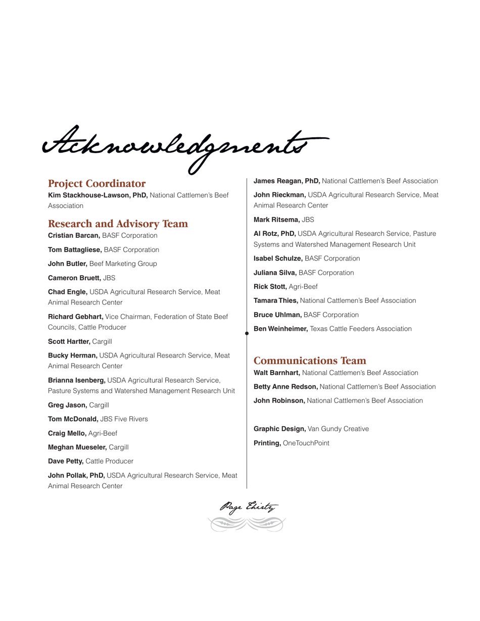 Sustainability Executive Summary - National Cattlemens Beef Association, Page 30