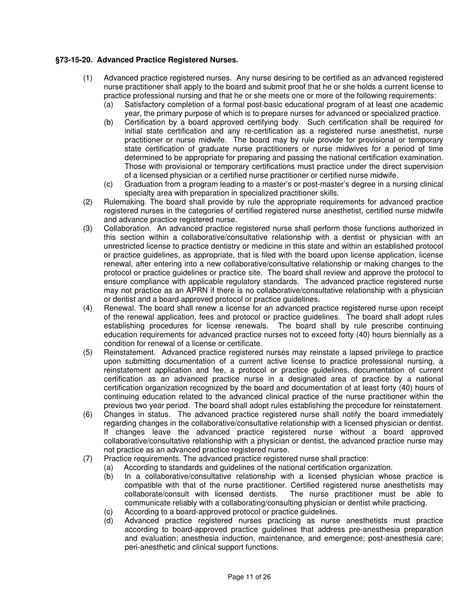 Mississippi Nursing Practice Law - Mississippi, Page 11