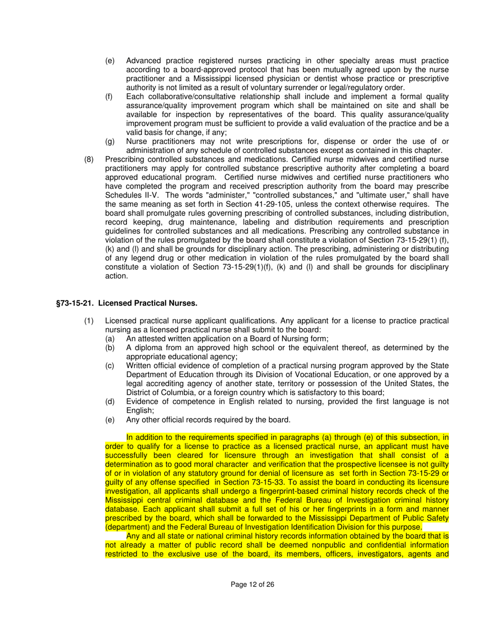 Mississippi Nursing Practice Law - Mississippi, Page 12