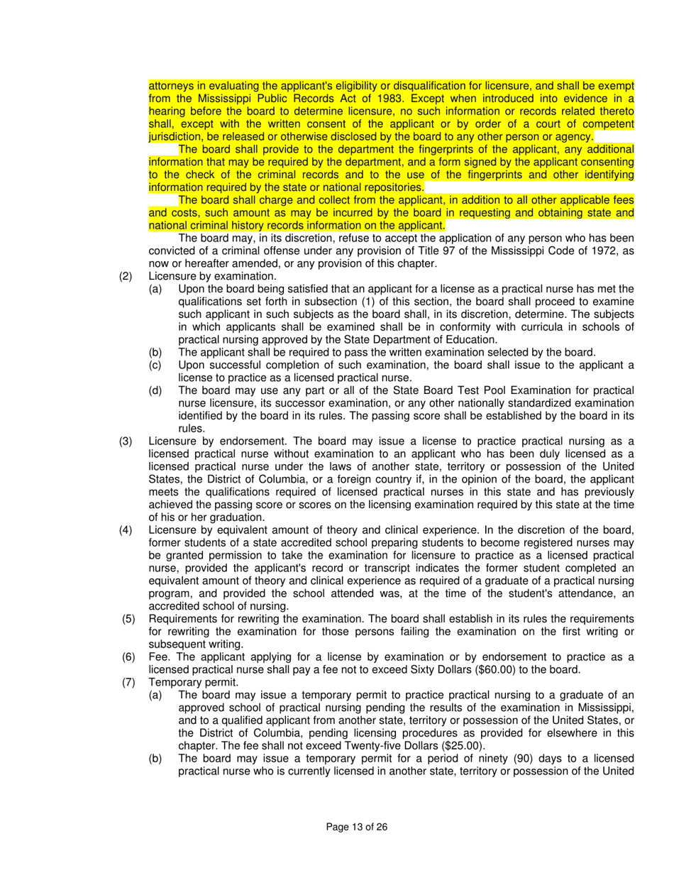 Mississippi Nursing Practice Law - Mississippi, Page 13