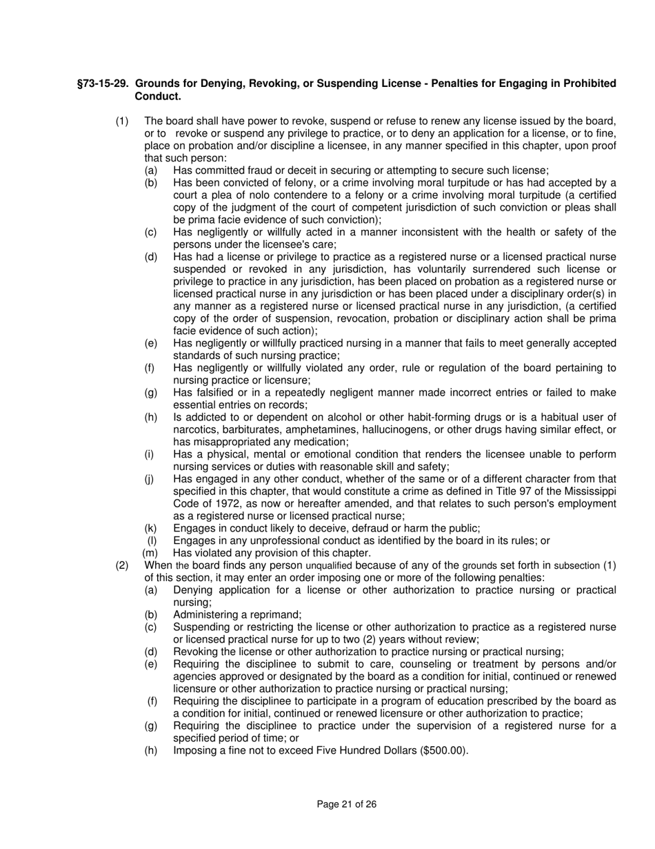 Mississippi Nursing Practice Law - Mississippi, Page 21