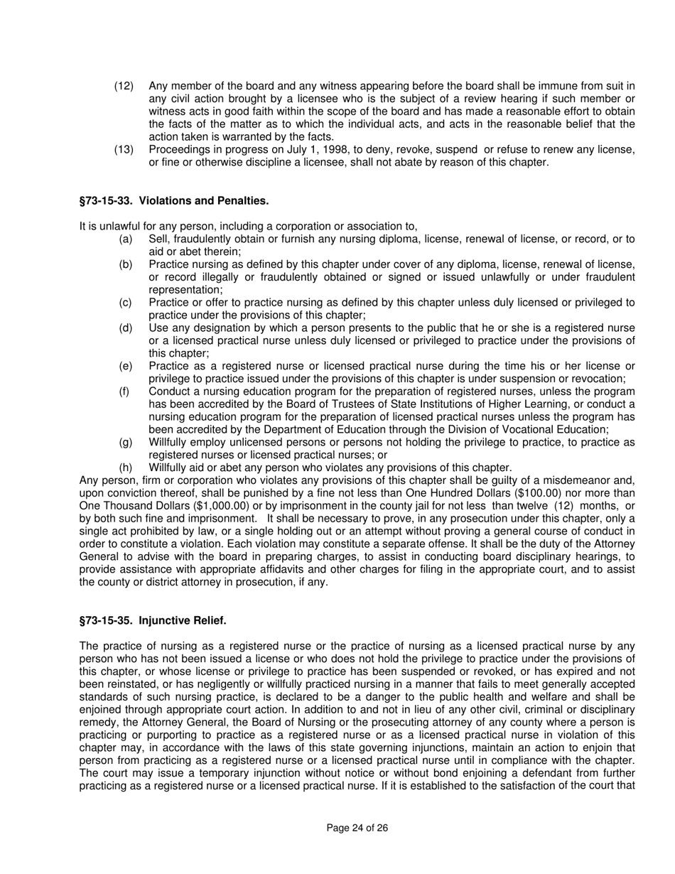 Mississippi Nursing Practice Law - Mississippi, Page 24