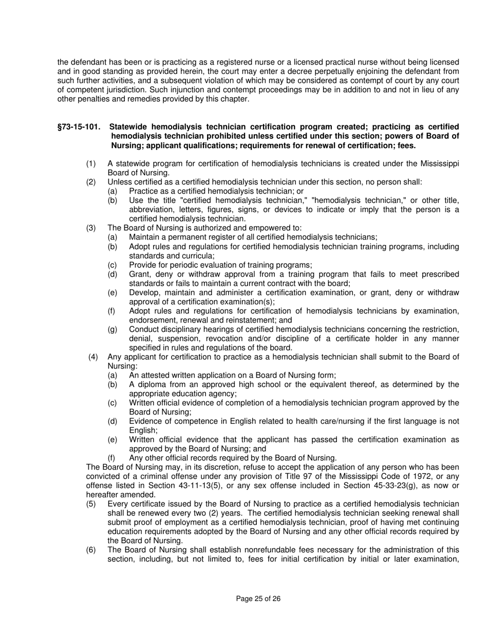 Mississippi Nursing Practice Law - Mississippi, Page 25