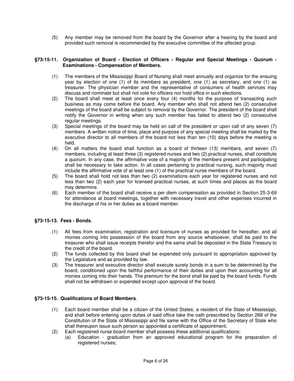 Mississippi Nursing Practice Law - Mississippi, Page 6