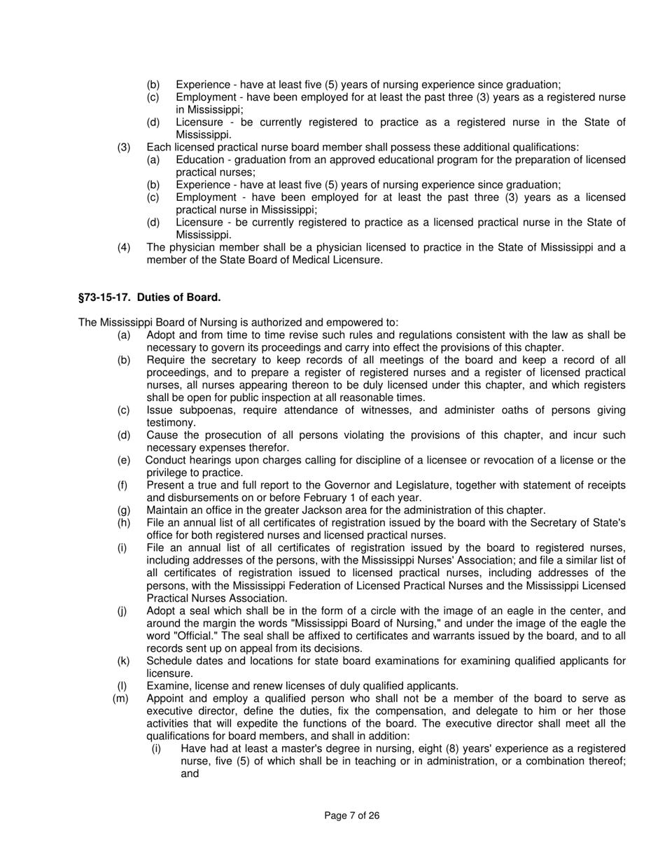 Mississippi Nursing Practice Law - Mississippi, Page 7