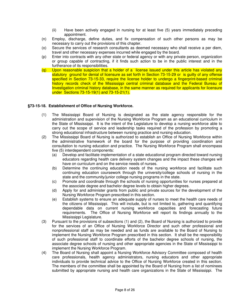 Mississippi Nursing Practice Law - Mississippi, Page 8