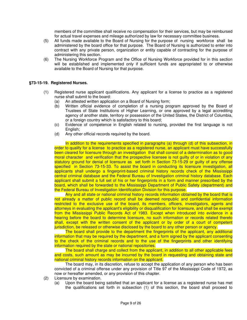 Mississippi Nursing Practice Law - Mississippi, Page 9