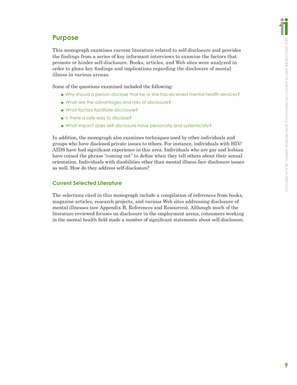 Self-disclosure and Its Impact on Individuals Who Receive Mental Health Services, Page 11