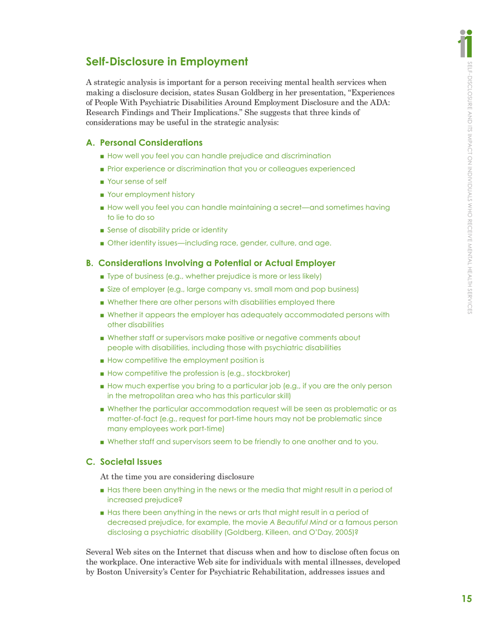 Self-disclosure and Its Impact on Individuals Who Receive Mental Health Services, Page 17
