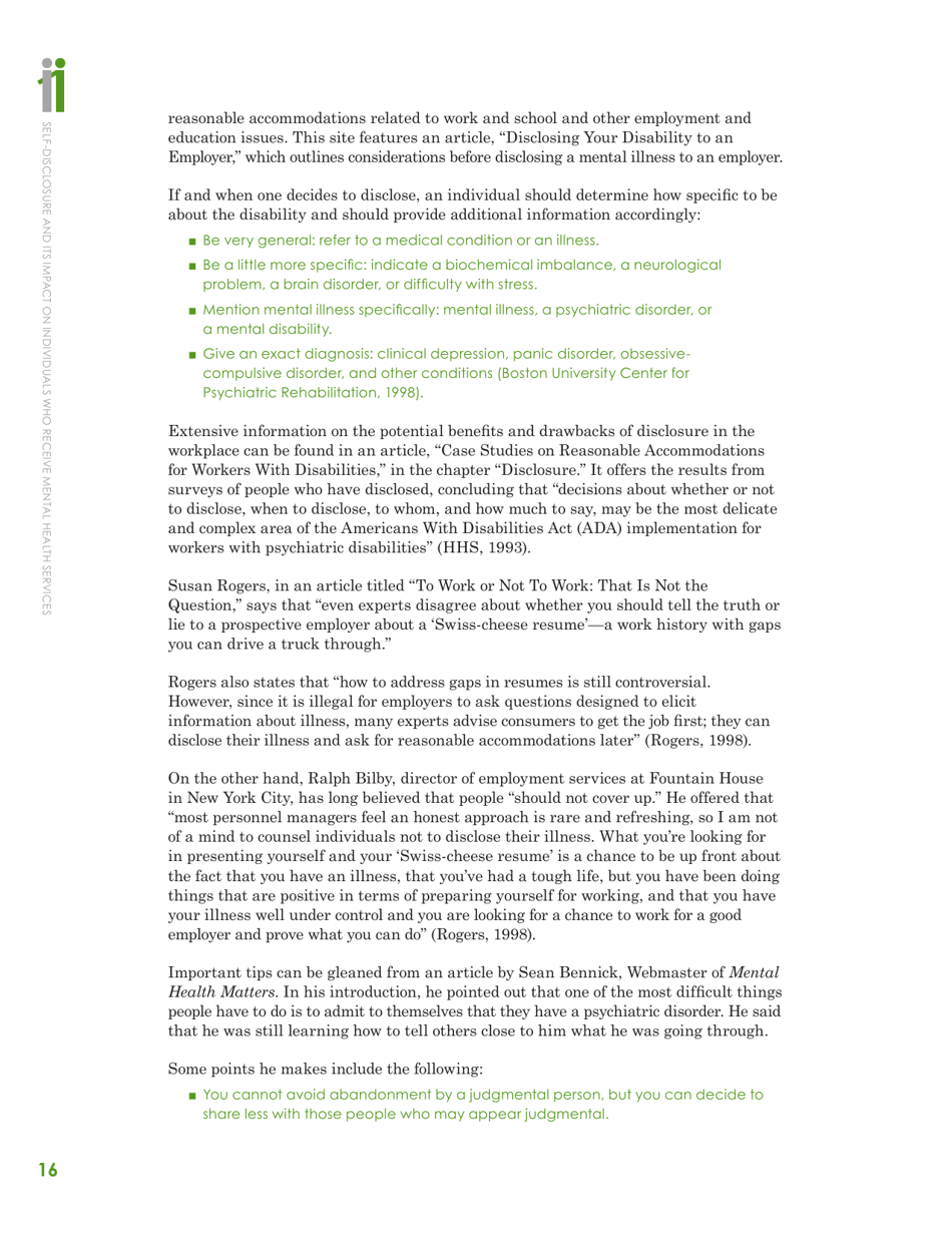 Self-disclosure and Its Impact on Individuals Who Receive Mental Health Services, Page 18