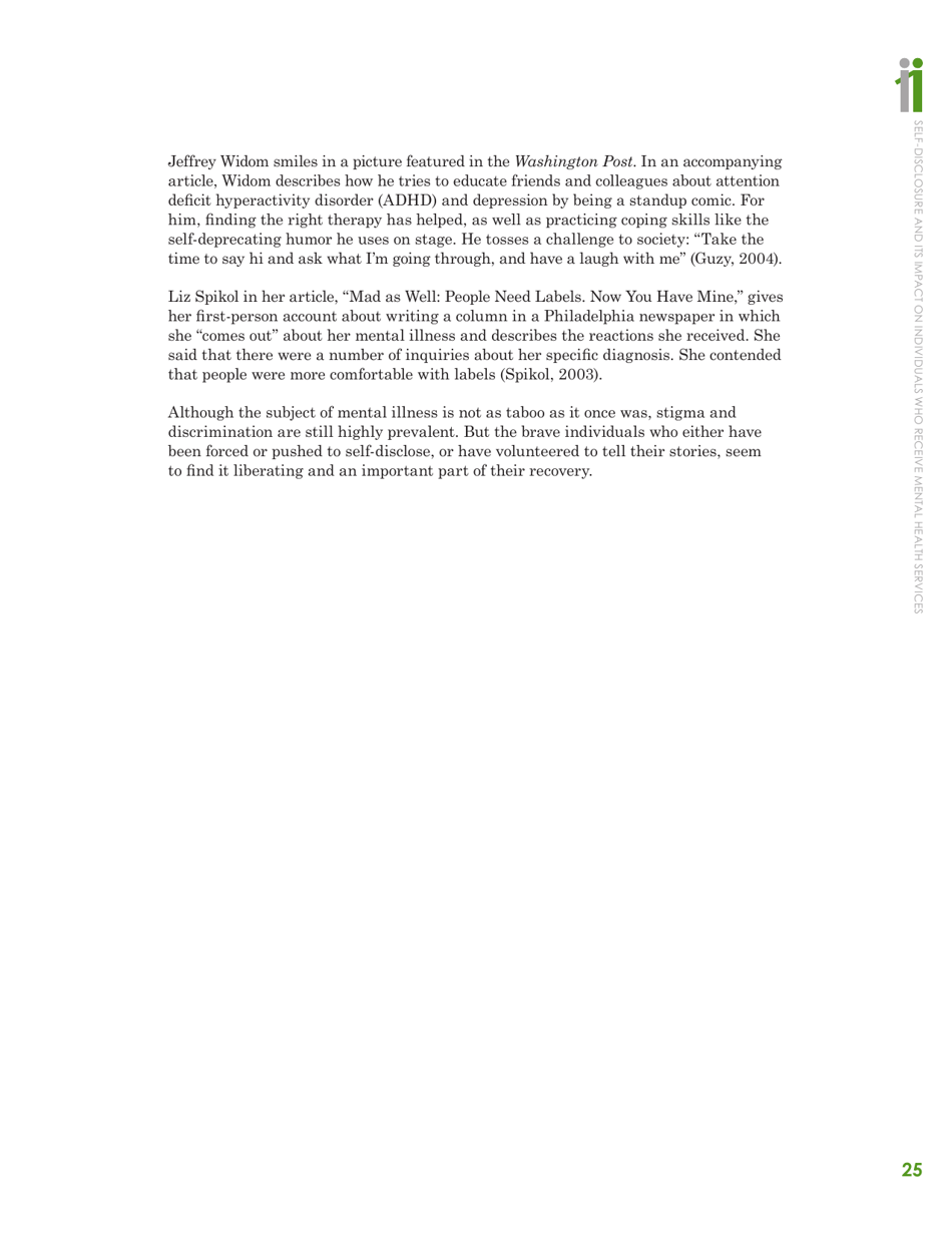 Self-disclosure and Its Impact on Individuals Who Receive Mental Health Services, Page 27